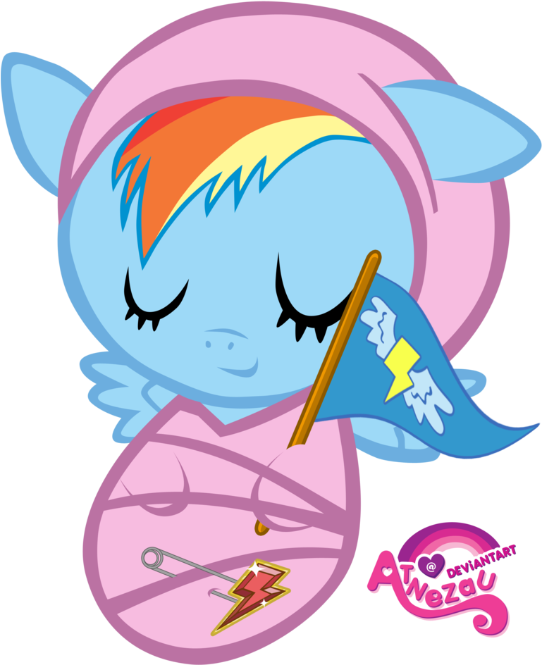 Atnezau, Baby, Baby Pony, Cute, Flag, Foal, Newborn, - Baby Rainbow Dash Newborn (800x943)