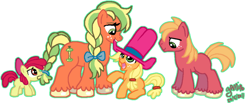 My Little Pony Applejack Mom And Dad - Cartoon (900x387)