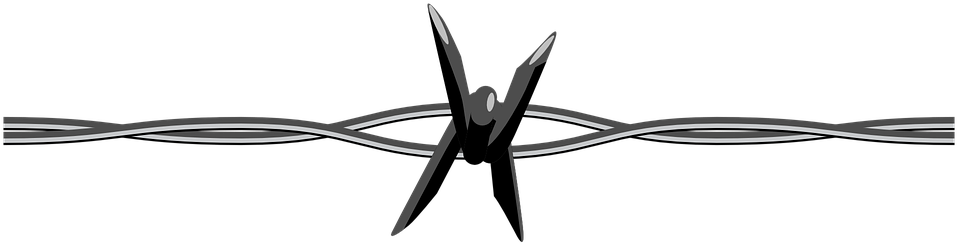 Barbed Wire Prison Fence Clipart - Barbed Wire Clip Art (960x480)