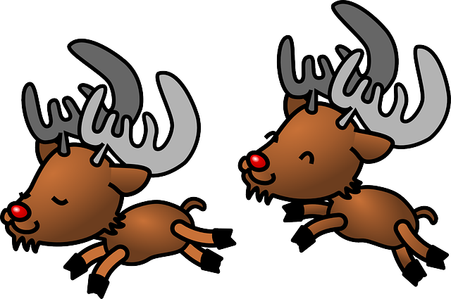 Jumping Caribou, Reindeer, Deer, Animals, Wild, Happy, - Rudolph The Red Nosed Reindeer (640x425)