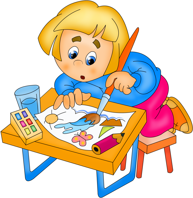 Детальная Информация О Ученик - Дитина Малює Малюнок (670x691)