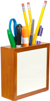 For Wooden Pencil Holder W/ Photo Tile Inserts - Pen And Pencil Holder Transparent (361x384)