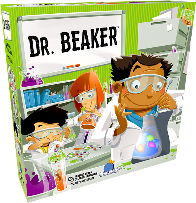 Roberto Fraga / Delphine Lemonnier Illustrator - Blue Orange Games Dr. Beaker Science Speed Logic Board (1024x768)