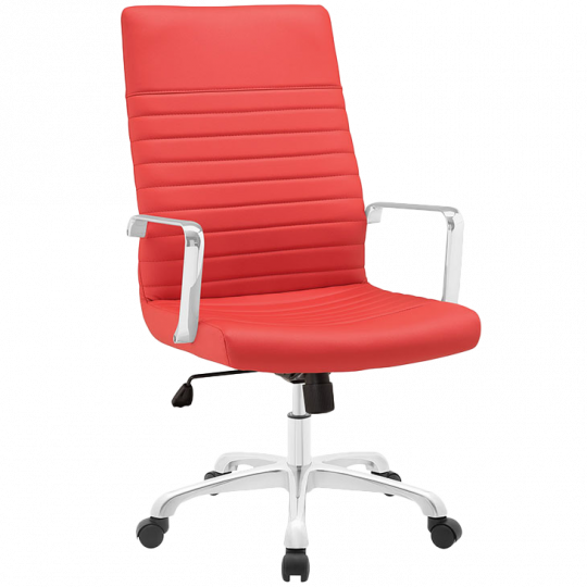 Finesse Highback Office Chair - Finesse Mid Back Office Chair, Red Faux Leather (540x540)
