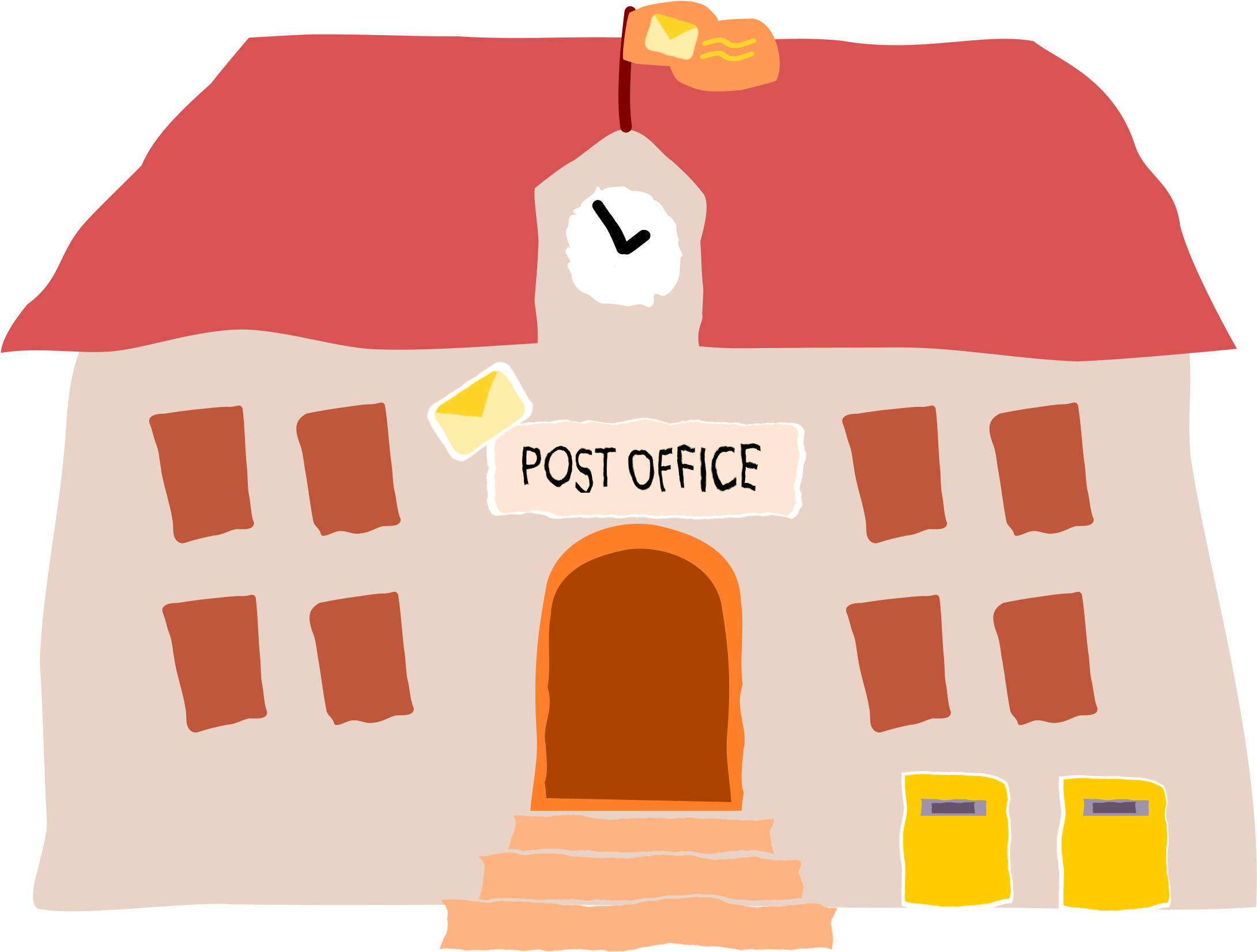 Post Office 1 - Clip Art (2400x1697)