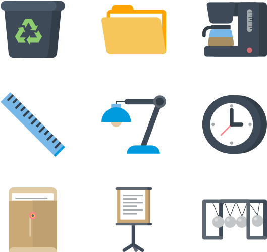 Stationery And Office Icon Set - Office Materials Icon (600x564)
