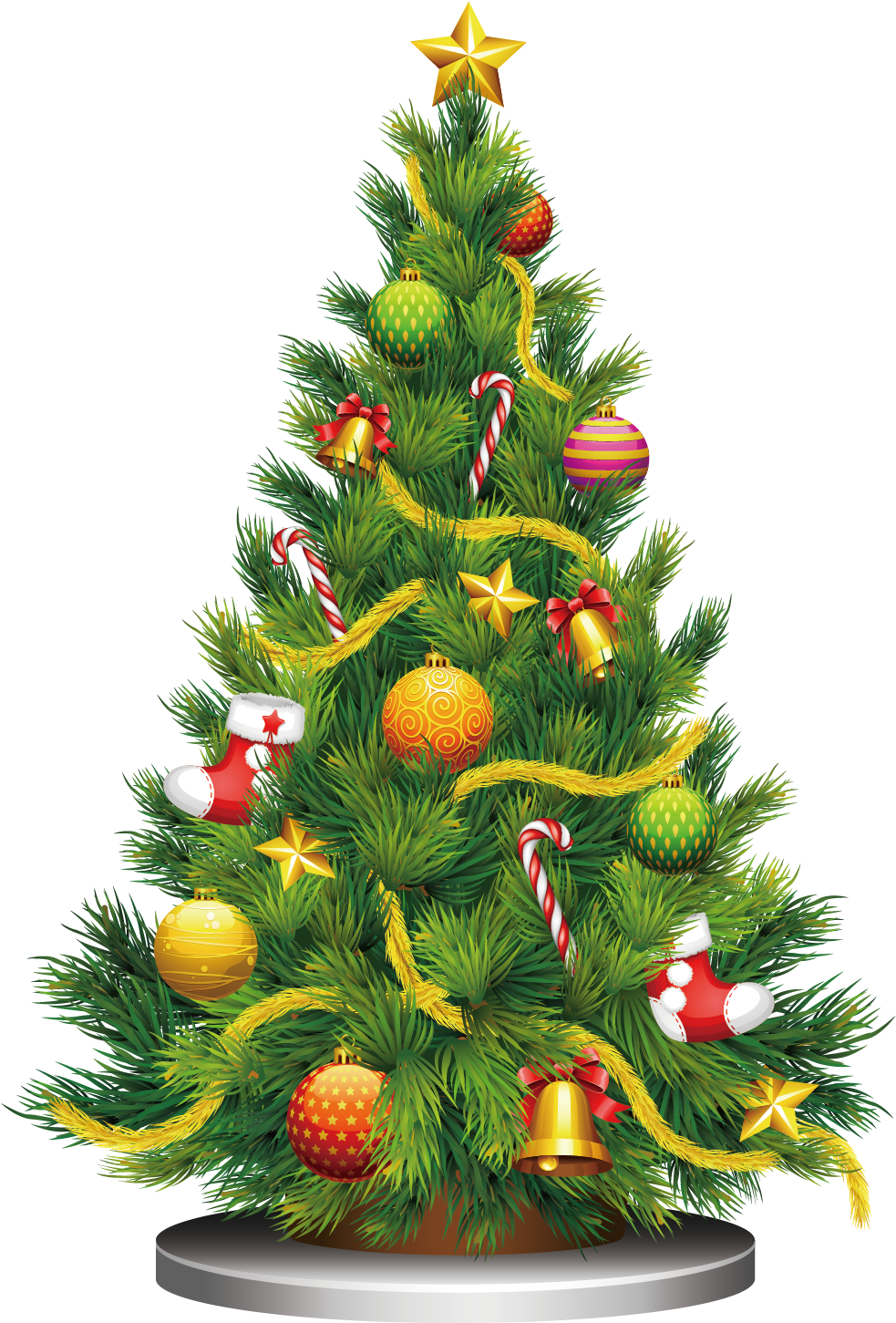 Santa Claus Christmas Tree Gift Clip Art - Santa Claus Christmas Tree Gift Clip Art (2362x2362)