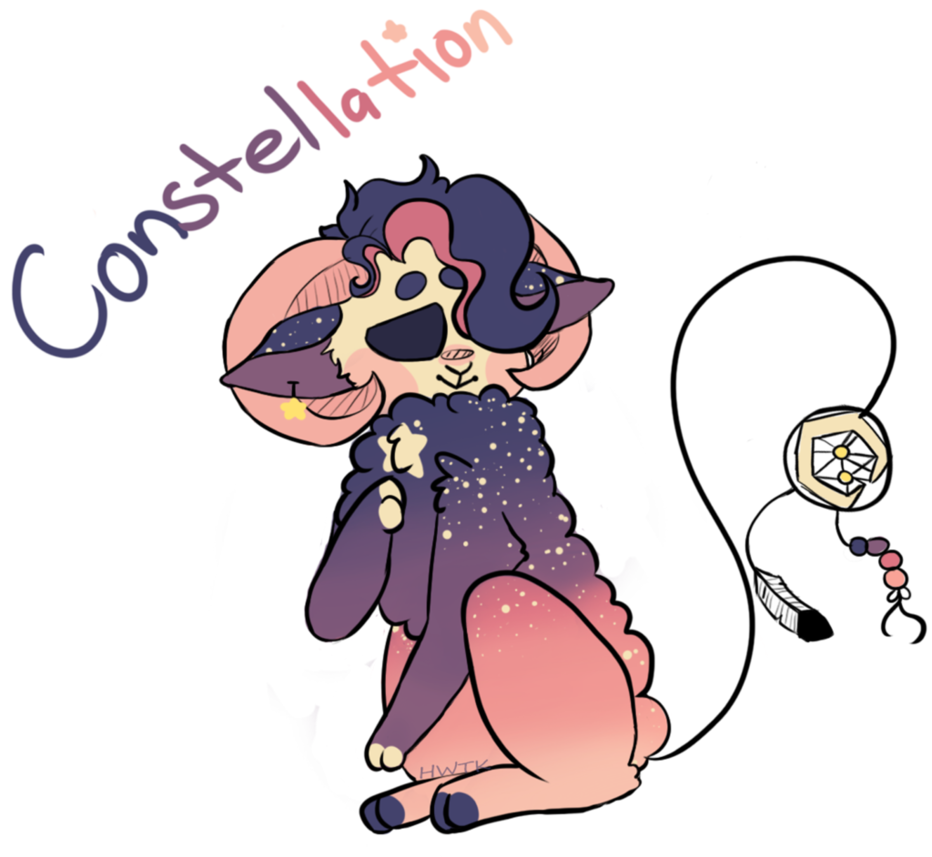 Constellation-dreaming Sheep By Toyshouse - Cartoon (932x857)