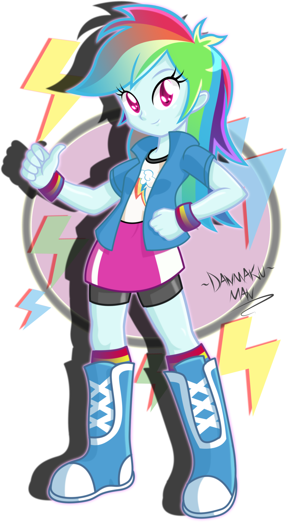 Rainbow Dash Sunset Shimmer Twilight Sparkle Pinkie - Rainbow Dash Danmakuman (1024x1869)