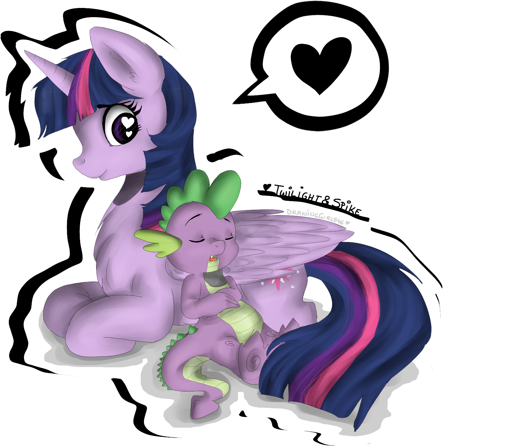Sweet Dreams Spike By Drawing-heart - Twilight Sparkle (2300x1800)
