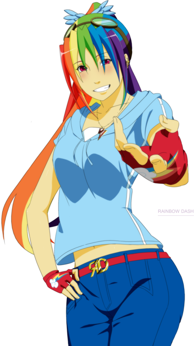 Mlp Rainbow Dash By Dannex009 - Rainbow Dash Anime Png (800x1131)