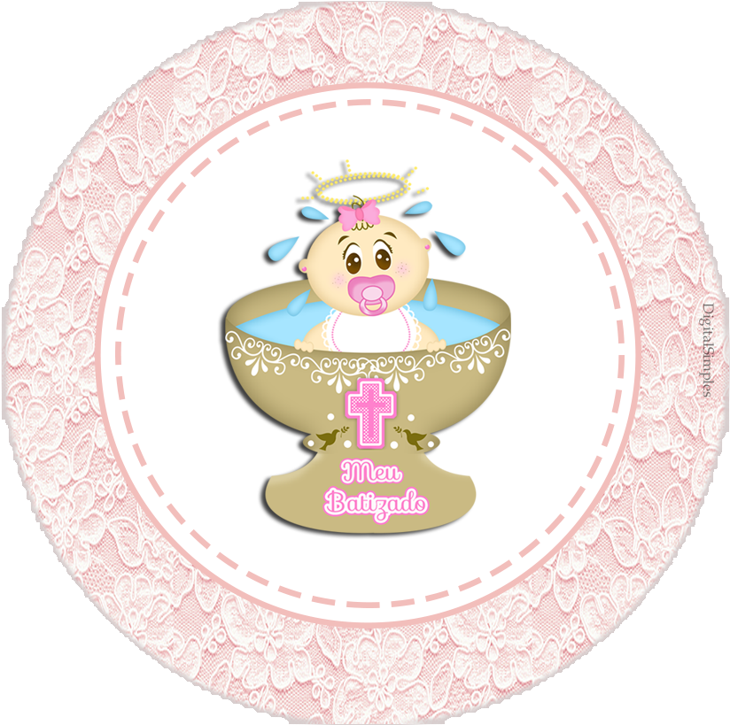 Kit Digital, Personalizado Para Batizado De Menina, - Baptism (850x850)