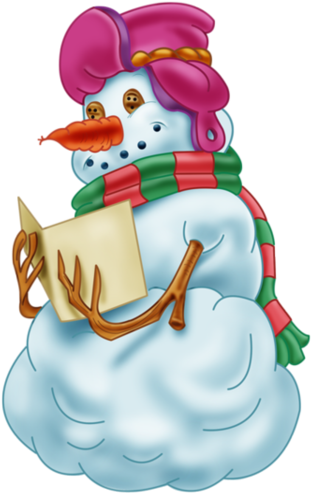 Bonhomme De Neige - Снеговик На Прозрачном Фоне (323x500)