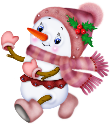 Happy Birthday With Snowman (453x508)