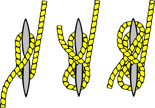 Free Vector Knot Illustration Clip Art - Cleat Hitch Knot (600x417)