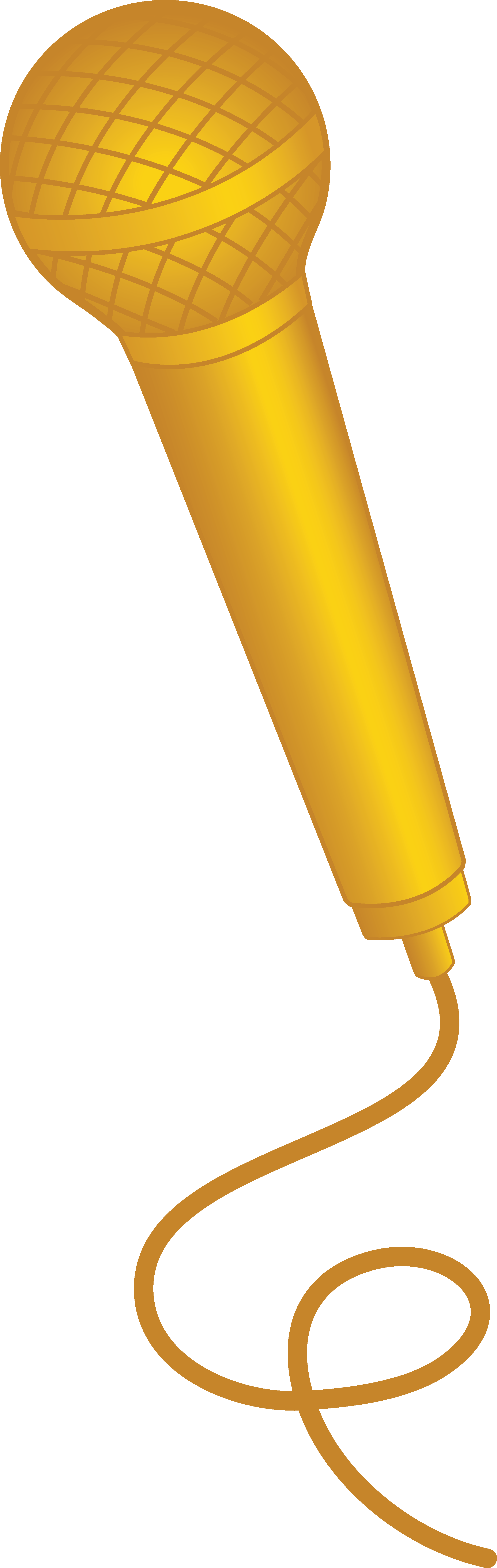 Yellow Clipart Microphone - Cartoon Microphone (2353x7419)