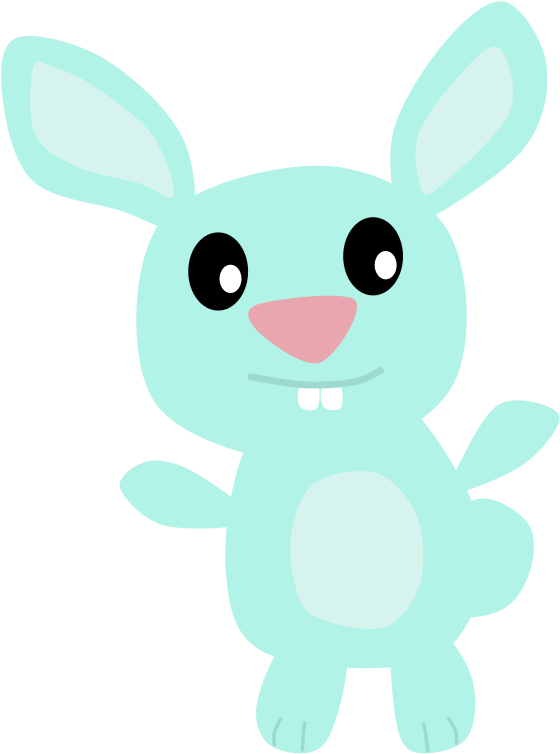 Free Blue Bunny - Clip Art (648x800)