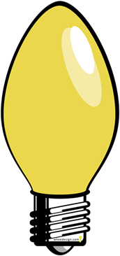 Christmas Lights Clipart Yellow - Old Christmas Light Clipart (400x400)