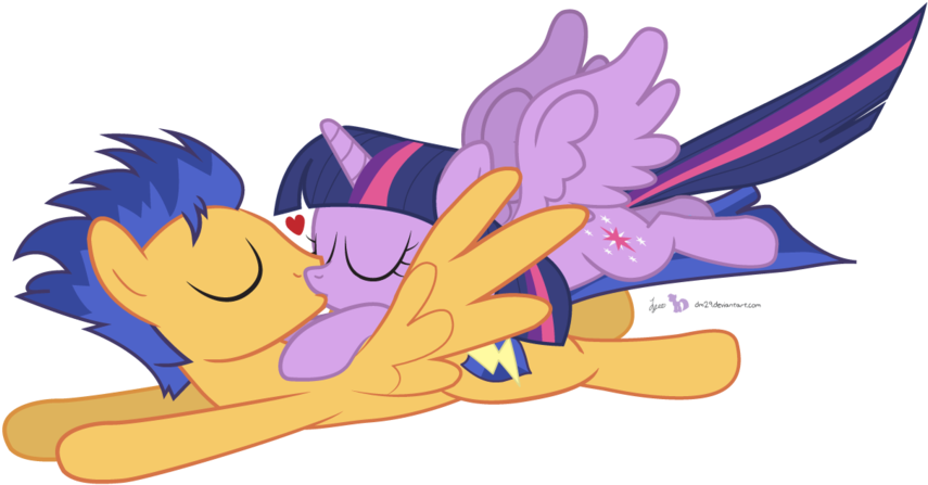 Twilight Sparkle - Mlp Twilight And Flash Sentry Kiss (900x476)