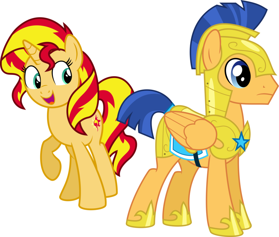 Sunset Shimmer And Flash Sentry By Givralix - Sunset Shimmer (970x824)