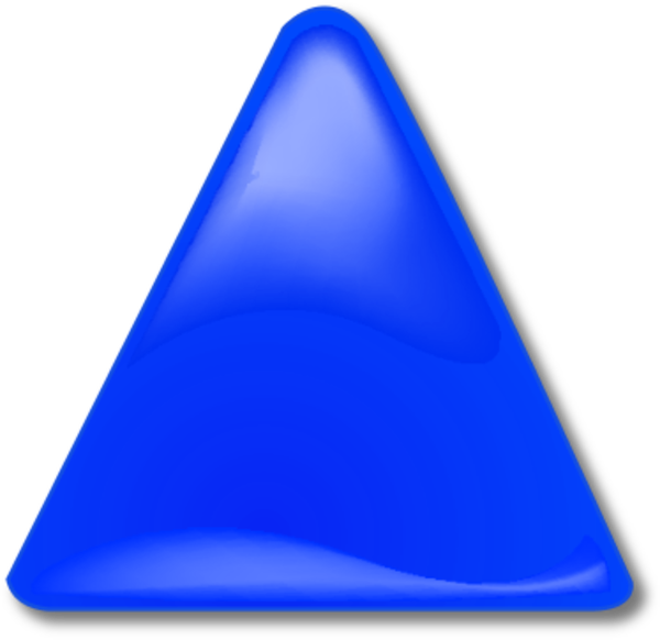 Triangle Clipart Blue - 3d Blue Triangle Png (600x582)