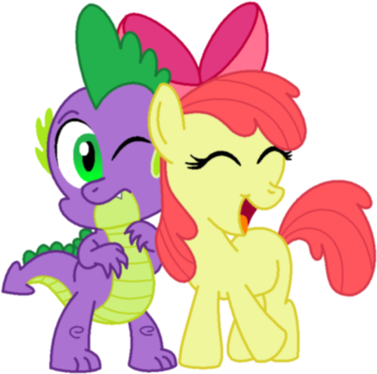 Spike And Applebloom By Aleximusprime - Mlp Apple Bloom X Spike (850x807)