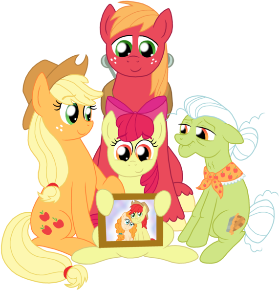 Apple Bloom, Apple Family, Applejack, Artist - Big Mcintosh (576x600)