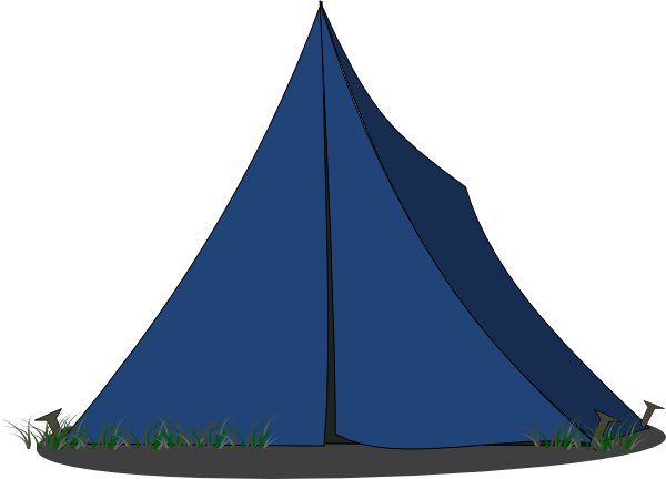 Tent Clipart Blue - Camping Tent Clipart (600x432)