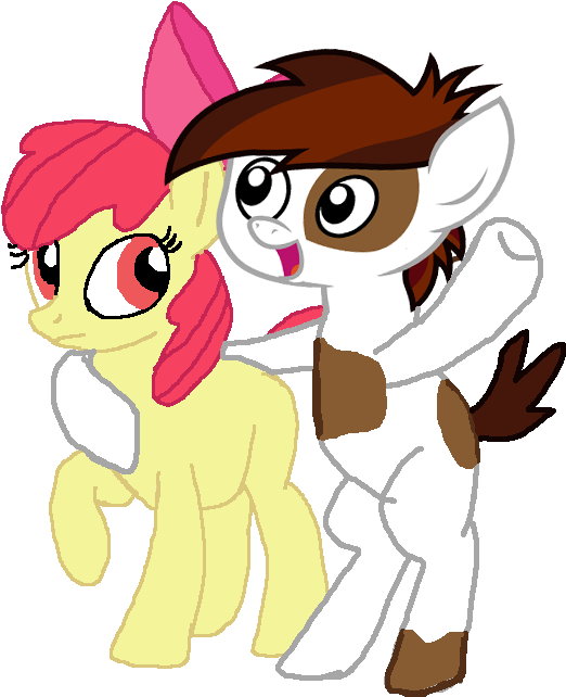Applebloom And Pipsqueak- A Cute Couple By Bigpurplemuppet99 - Cartoon (576x698)