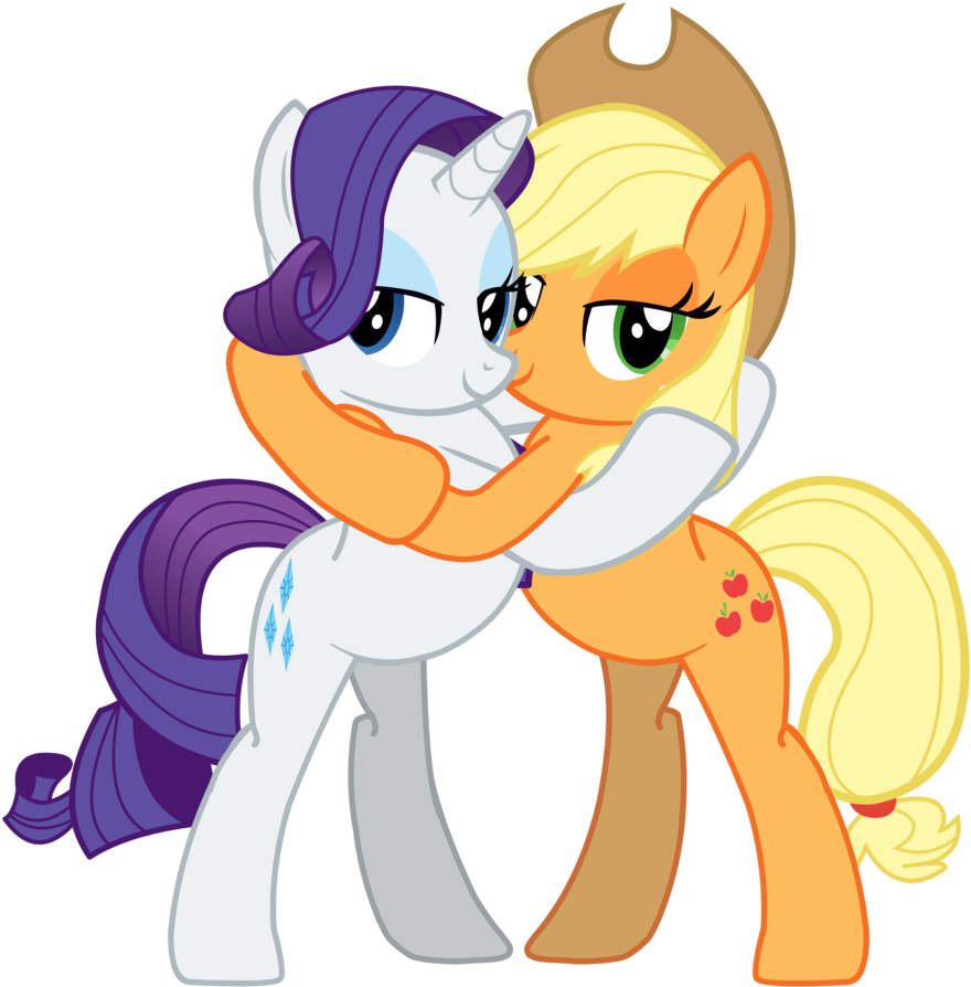Mlp Rarity And Applejack (889x898)