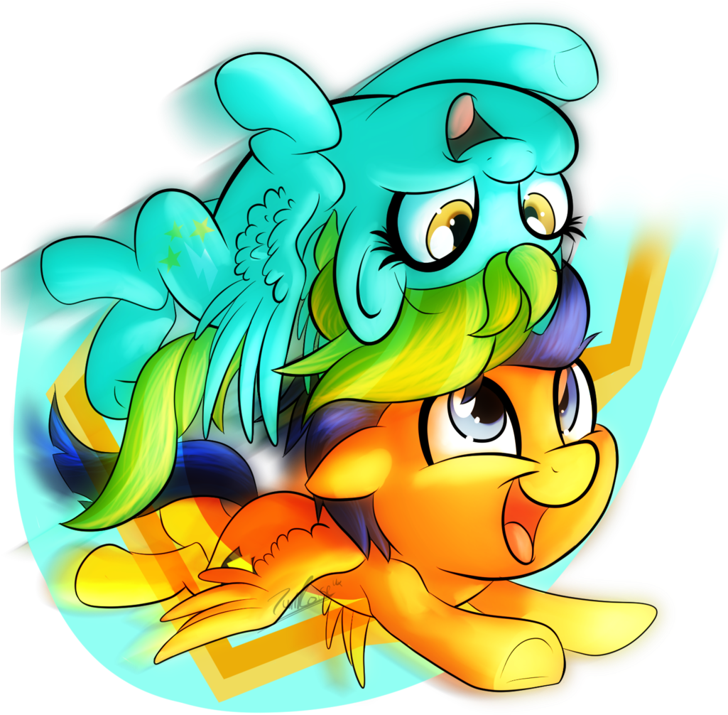 Turrkoise, Backwards Cutie Mark, Brother And Sister, - Cartoon (1024x1024)