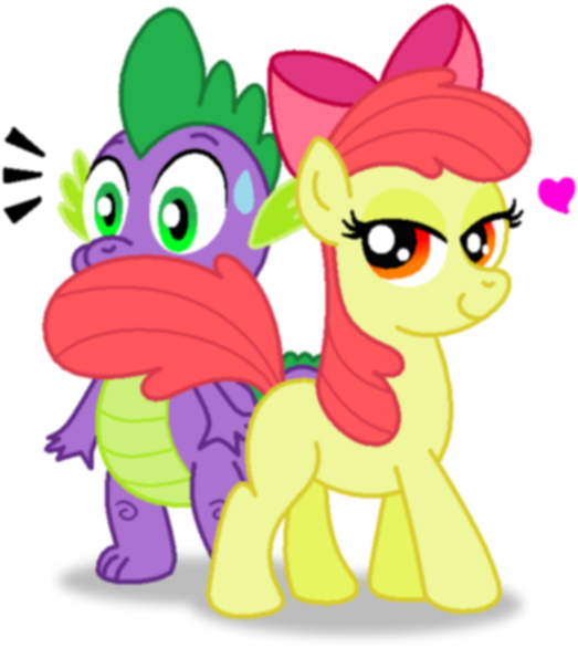 You Know You Like Me By Aleximusprime - Apple Bloom And Spike Cute (600x617)