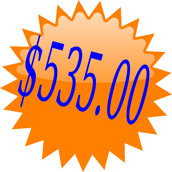 $45 Red Star Price Tag Clip Art At Clker - Blank Seal Stamp Png (600x600)