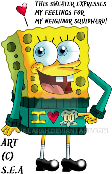 Love Thy Neighbor By Skunkynoid - Spongebob Squarepants With Love (400x608)