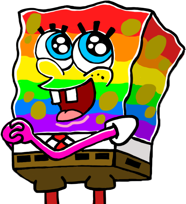 Rainbow Spongebob By Justarandomloser - Spongebob Rainbow No Background (677x700)