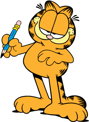 Garfield Began As A Comic Strip And Over The Years - Garfield Thinking (480x604)