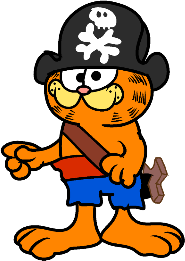 Garfield Pirate By Fanvideogames - Garfield (894x894)