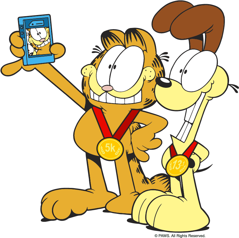 Garfield And Odie Selfie (900x900)