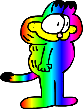 Garfield As The Rainbow Colors By Derekautistafmf5988 - Garfield As The Rainbow Colors By Derekautistafmf5988 (320x420)