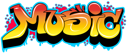 Graffiti Drawing Music Hip Hop - Word Music In Graffiti (500x500)
