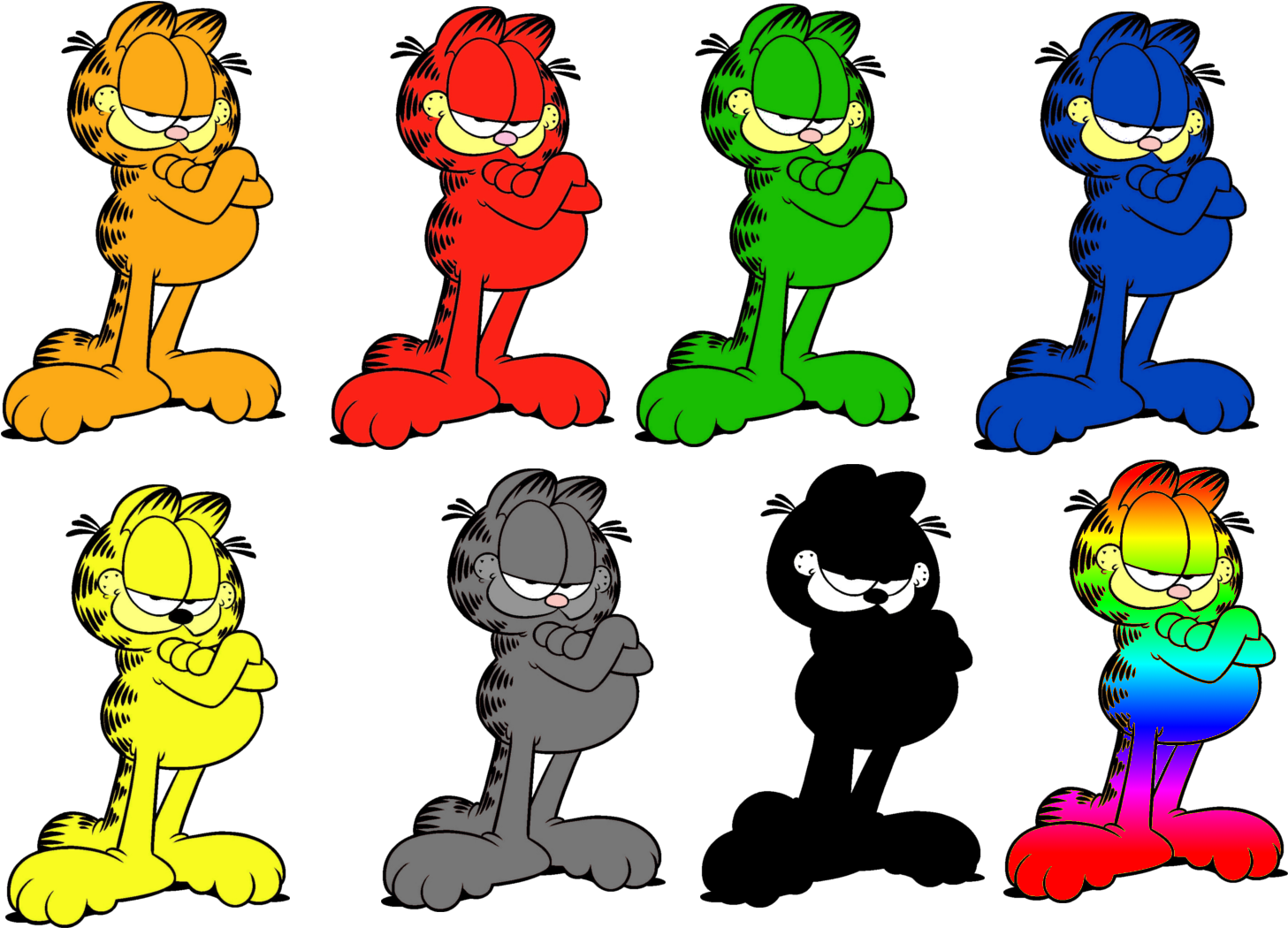 Three Follow The Basic Rgb Spectrum, One Is Based On - Garfield Odie And Nermal (1500x1500)