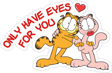 Sticker 11 From Collection «garfield Love» - Garfield 24: På Den Lyserøde Sky Jim Davis Tegneserie (490x317)