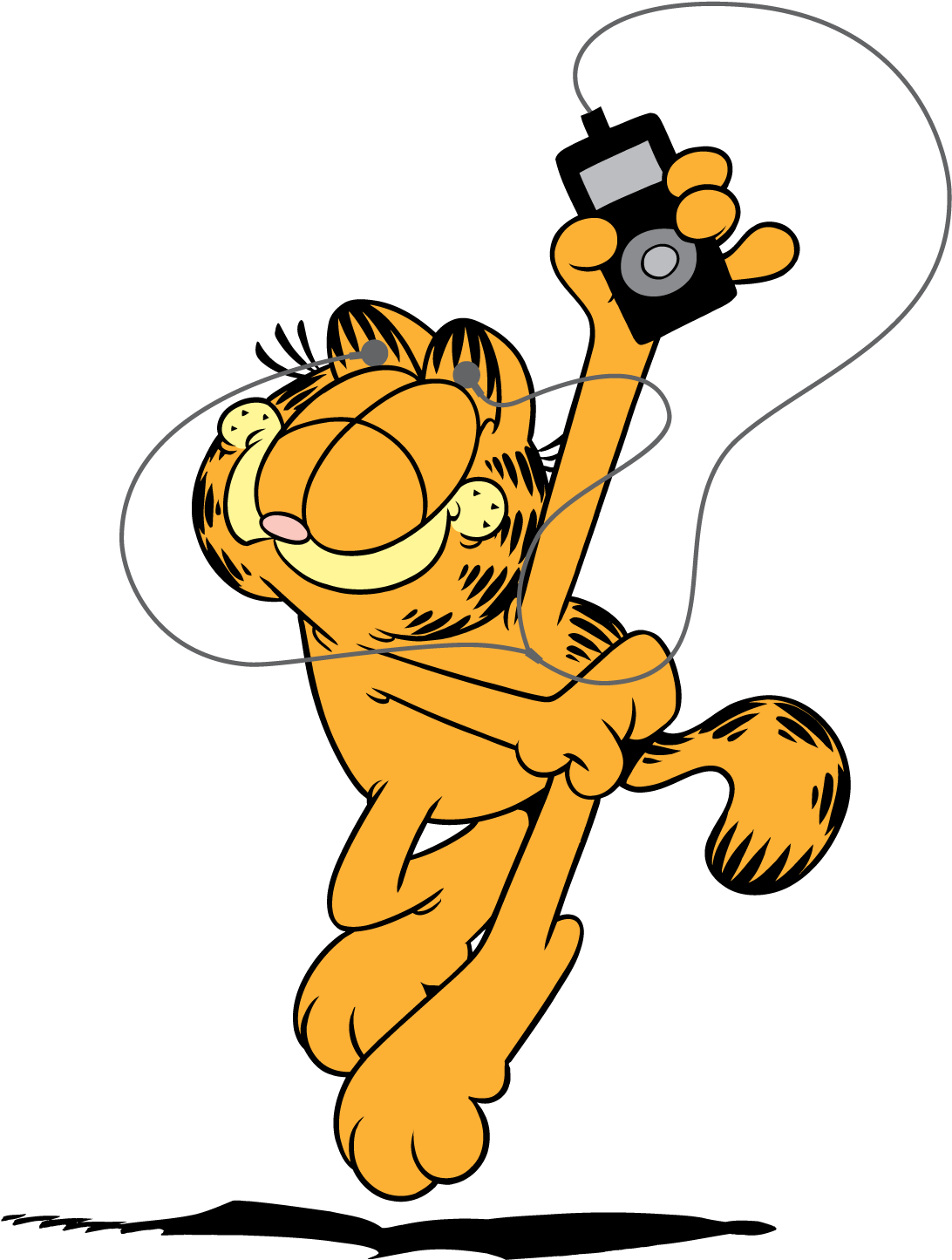 Garfield Listening To Audio - Cartoon (1158x1498)