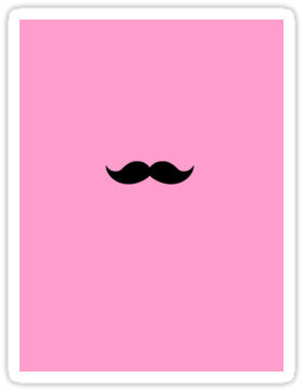Mustache Pink Background Stickers By Mckenzie Nickolas - Sticker (375x360)