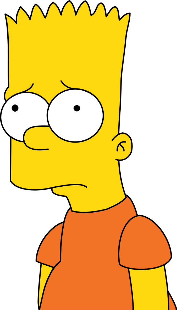 Bart Disappointed By Mighty355 - Bart Simpson Sad Png (676x1181)