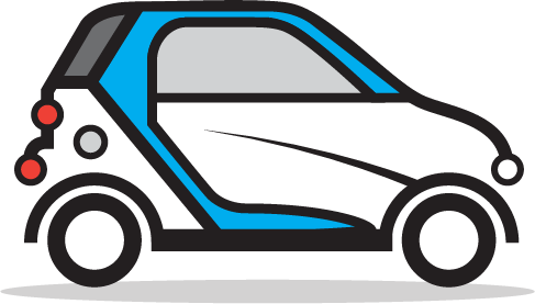 Loogart's Version Of Car2go' Smart Car Can Be Seen - Smart Car Clipart (487x277)