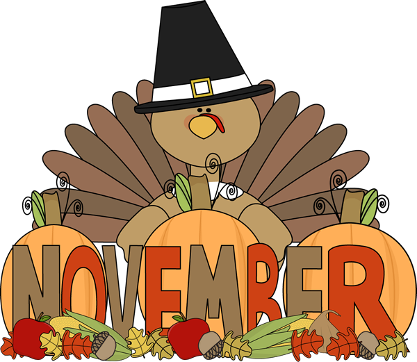 Thanksgiving Clipart School Year - November Fitness Challenge Group Names (600x521)