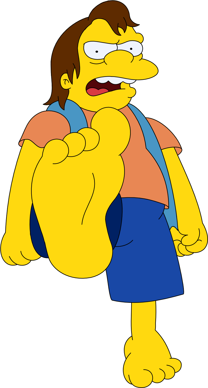 Nelson Muntz And His Feet By Skippy1989 - Bart Simpson Feet (893x1670)