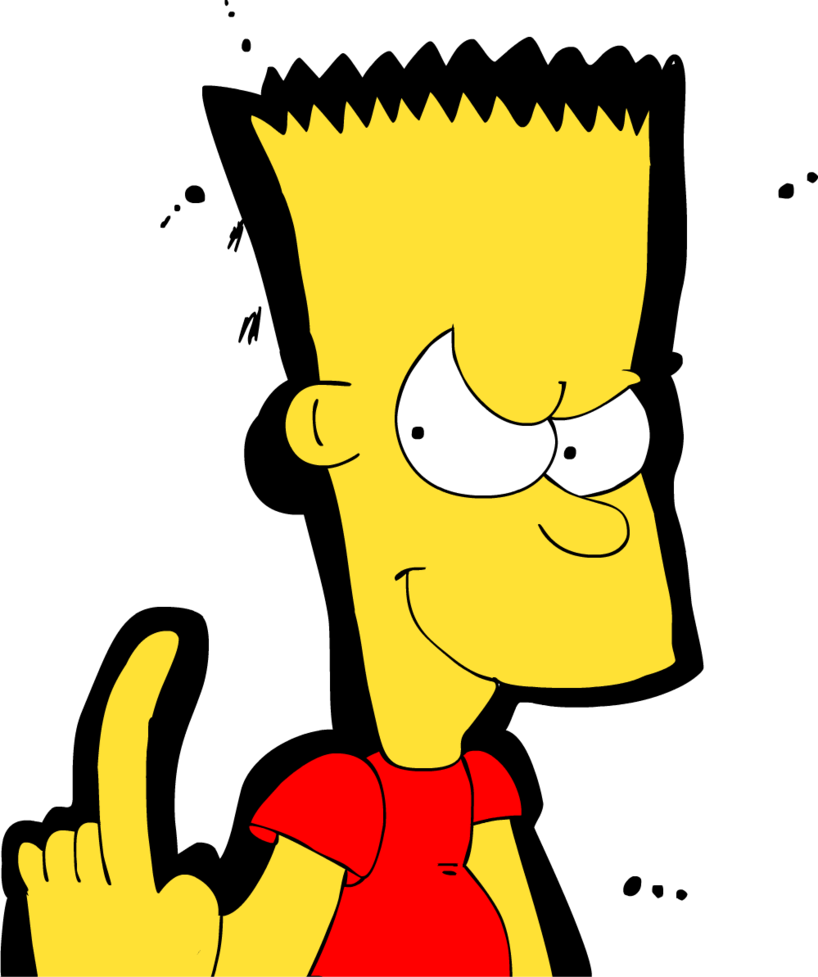 Bart Simpson Middle Finger By Bartsimpsonfan2015 - Bart Simpson Middle Finger (818x977)