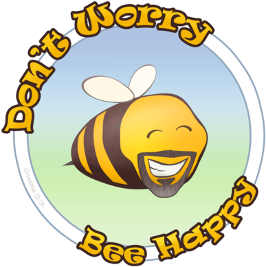 Don't Worry Bee Happy By Smaggers - Art (400x400)